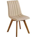 CALGARY - Eetkamerstoel - Beige - Polyester