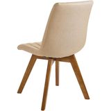 CALGARY - Eetkamerstoel - Beige - Polyester