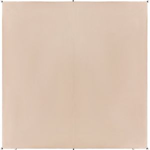 Schaduwdoek vierkant 300 x 300 cm gebroken wit stof met ringen UV-bestendig Lukka