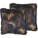 RAMTEK - Sierkussen set van 2 - Zwart - 45 x 45 cm - Polyester