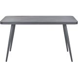 Tuintafel grijs glas tafelblad 140 x 80 cm metaal poten rechthoekig minimalistisch industrieel