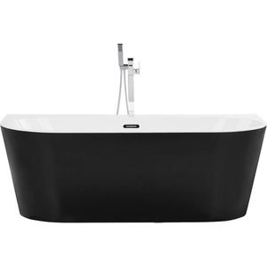 Badkuip zwart 170 x 80 cm sanitair acryl ovaal minimalistisch badkameraccessoires modern design