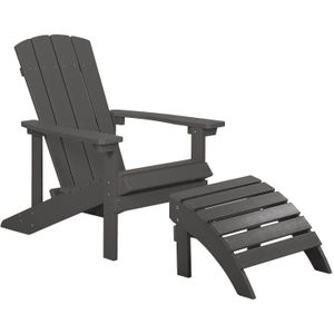 ADIRONDACK - Tuinstoel met voetenbank - Grijs - Kunsthout