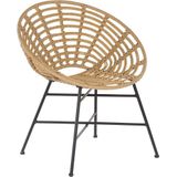 Set van 2 tuinstoelen lichtbruin wicker metalen poten boho