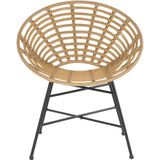 Set van 2 tuinstoelen lichtbruin wicker metalen poten boho