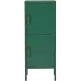 Hoge archiefkast groen chroomstaal 40x40x102 cm met 2 deuren 4 opbergvakken 2 handgrepen kantoor woonkamer slaapkamer badkamer hal
