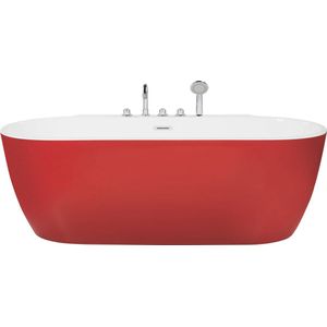 Vrijstaand bad rood sanitair acryl ovaal 170 x 80 cm modern design