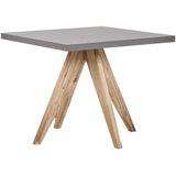 Tuinset acaciahout vezelcement vierkante tafel 4 krukken u-vormig modern design