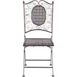 Balkonset zwart ijzer inklapbaar verweerd metaal 2 stoelen tafel outdoor UV roestbestendig franse retro stijl