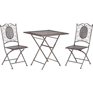 Beliani - Bistroset schwarz Metall 2er Balkon Terrasse Zusammenklappbar Garten romantisch