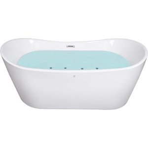 Vrijstaand bad whirlpool bubbelbad wit sanitair acryl ovaal 168 x 80 cm modern