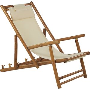 Beliani ATRANI  - Strandstoel set van 2 - Lichte houtkleur - Bamboehout