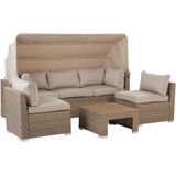 Beliani COCCOLIA - Loungeset voor 5 - Beige - PE rotan