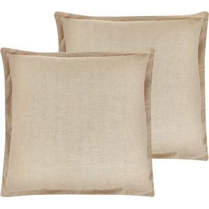 GUZMANIA - Sierkussen set van 2 - Beige - 45 X 45 cm - Polyester