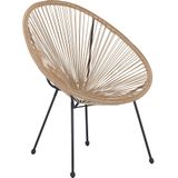 Beliani ACAPULCO - Tuinstoel set van 2 - Beige - PE rotan