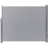 Windscherm Lichtgrijs Polyester 160 X 300 cm Zijluifel Aluminium Frame Uitrolbaar