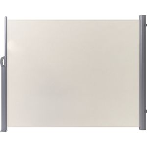 Windscherm beige polyester 160 x 300 cm zijluifel aluminium frame uitrolbaar