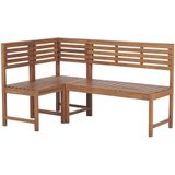 Balkonset acaciahout hoekbank lichte houtkleur 160 x 100 cm modulair klaptafel klein terrasbestendig