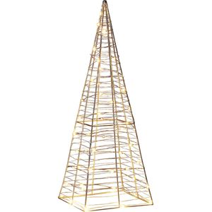 Tuinkerstdecoratie met LED-verlichting - Metalen boom - Zilver - Geschikt voor binnen- en buitengebruik
