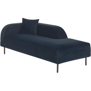 LE CRAU - Chaise longue - Blauw - Linkerzijde - Fluweel