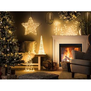 Kerstdecoratie voor buiten LED-verlichting zilver 46 cm SAIJA