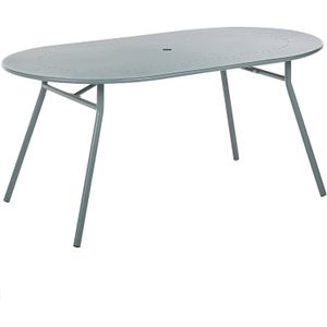 Beliani - CALVI - Tuintafel - Blauw - 160 x 90 cm - Staal