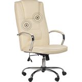 Beliani GRANDEUR - Massagestoel - Beige - Kunstleer