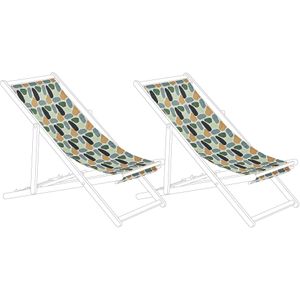 Set van 2 Vervangende Doeken Ligstoel Geometrisch Motief Polyester Strandstoel