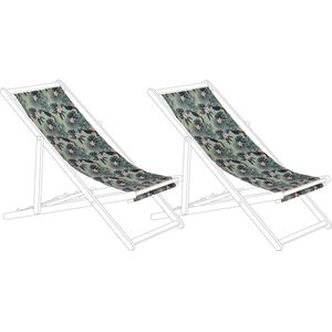 Set van 2 vervangingshoezen voor ligstoel ANZIO/AVELLINO 113 x 44 cm Multicolor