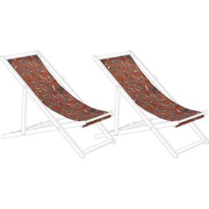 Set van 2 vervangingshoezen voor ligstoel ANZIO/AVELLINO 113 x 44 cm Rood