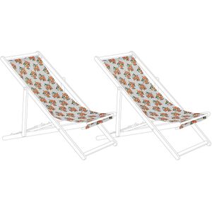 Set van 2 vervangingshoezen voor ligstoel ANZIO/AVELLINO 113 x 44 cm Oranje