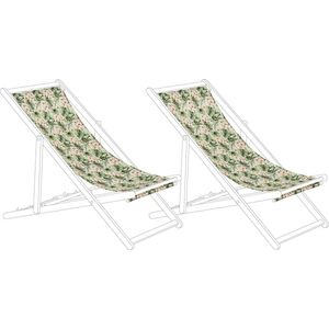 Set van 2 Vervangende Doeken Ligstoel met Bloemenmotief Polyester Strandstoel