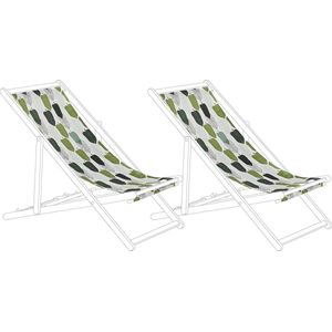 Set van 2 vervangingshoezen voor ligstoel ANZIO/AVELLINO 113 x 44 cm Groen