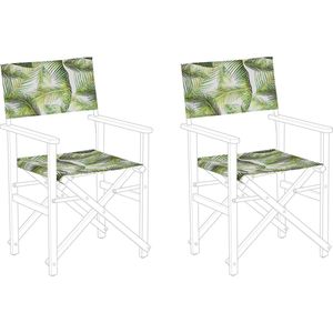 Beliani CINE - Ligstoel doek set van 2 - Groen - Polyester