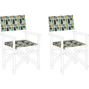 Beliani CINE - Ligstoel doek set van 2 - Multicolor Geometrisch - Polyester