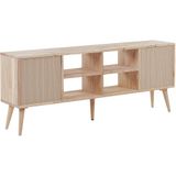 2 deurs TV standaard licht hout Rubberwood woonkamer kastopslag retro scandi-stijl