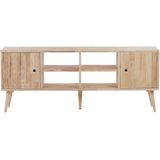 2 deurs TV standaard licht hout Rubberwood woonkamer kastopslag retro scandi-stijl