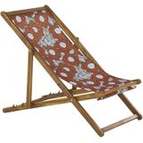 Beliani ANZIO  - Strandstoel set van 2 - Lichthout/Rood - Polyester