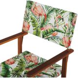 Beliani-CINE -Tuinstoel set van 2-Groen|Roze|Flamingo-Polyester