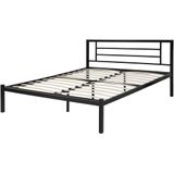 CUSSET - Tweepersoonsbed - Zwart - 140 X 200 cm - Metaal