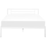 CUSSET - Tweepersoonsbed - Wit - 140 x 200 cm - Metaal