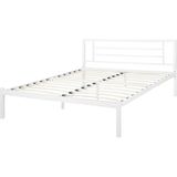 CUSSET - Tweepersoonsbed - Wit - 140 x 200 cm - Metaal