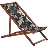 ANZIO - Strandstoel set van 2 - Donkere houtkleur/Dieren - Polyester