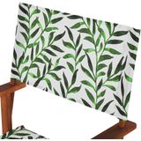 Beliani-CINE -Tuinstoel set van 2-Donkerhout|Wit|Blad-Polyester