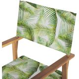 Beliani CINE  - Tuinstoel set van 2 - Groen/Hout/Bladeren - Polyester