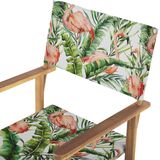 Beliani-CINE -Tuinstoel set van 2-Roze|Lichthout|Flamingo-Polyester