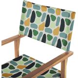 CINE - Tuinstoel set van 2 - Lichthout/Groen/Abstract - Polyester