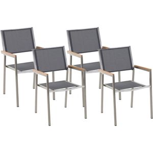 GROSSETO - Tuinstoel set van 4 - Grijs - Polyester