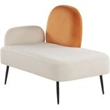 ARCEY - Chaise longue - Wit - Fluweel