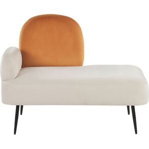 ARCEY - Chaise longue - Wit - Fluweel